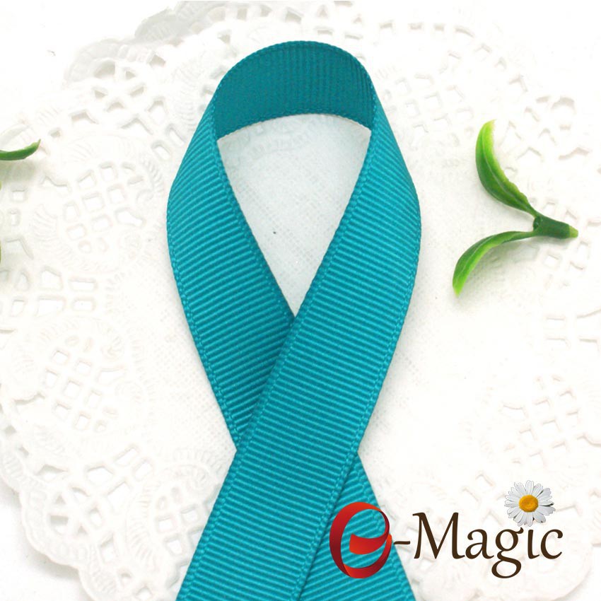 polyester solid blue colour Grosgrain Ribbons for package 