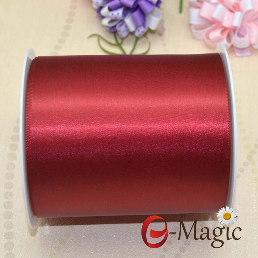 High Quality Red 4 inch Double Face Satin Ribbon 