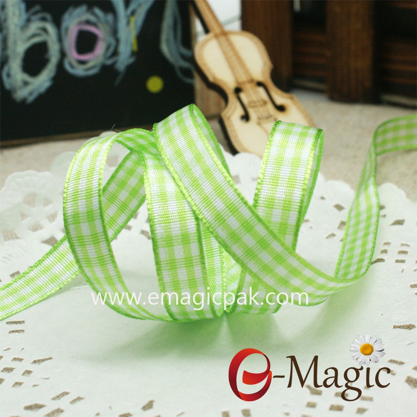 Green plaid ribbon