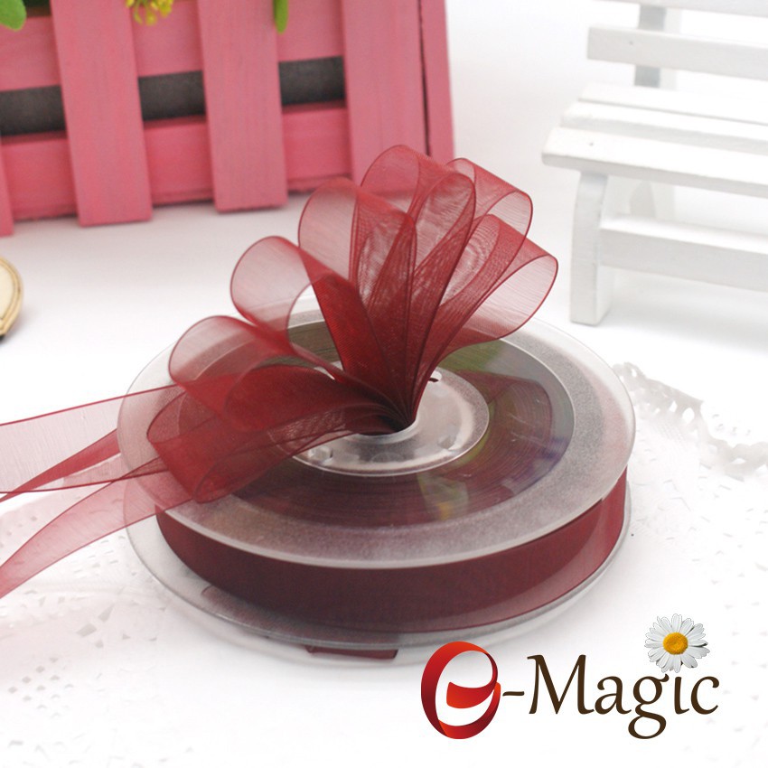 High quality polyester silk organza ribbon for gift package DIY Ribbon