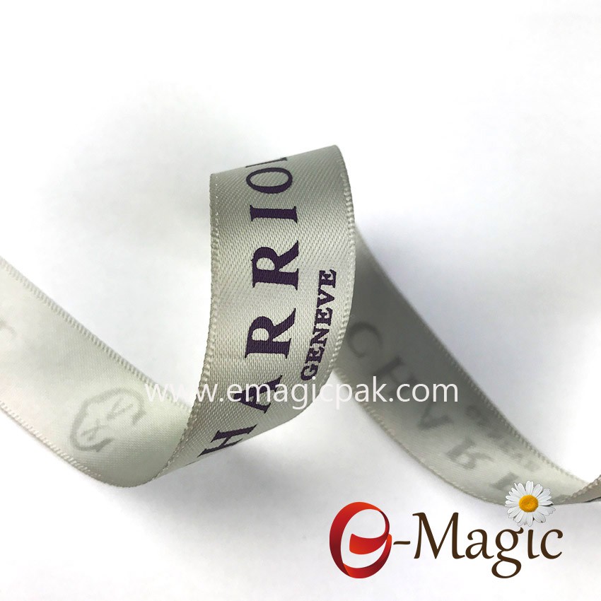 1 inch branded name printed polyester satin ribbon 