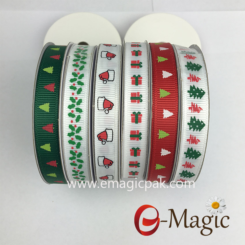 grosgrain ribbon printed for christmas ribbon