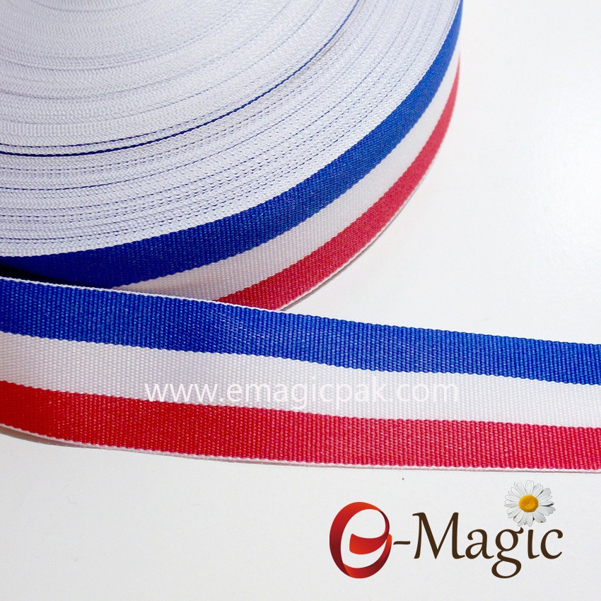 Custom wholesale high quality stripe grosgrain ribbon imported