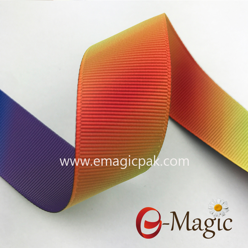 Wholesale colorful heat transfer printing celebrate grosgrain ribbon