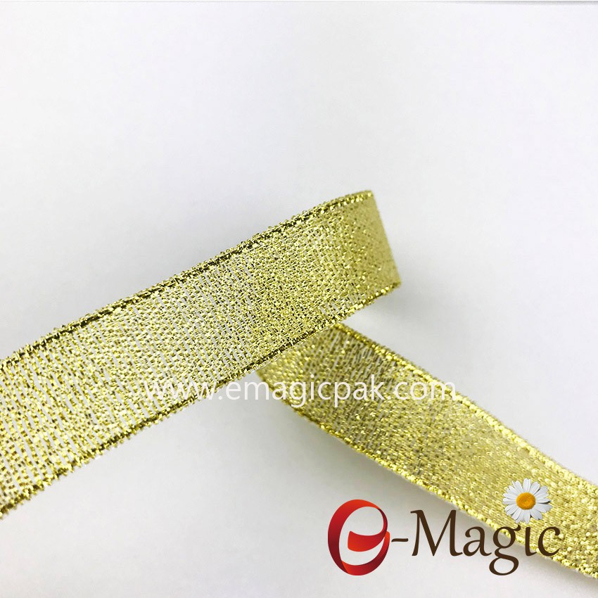 wholesale Chrismas Ribbon gold and silver metallic decorative ribbon 