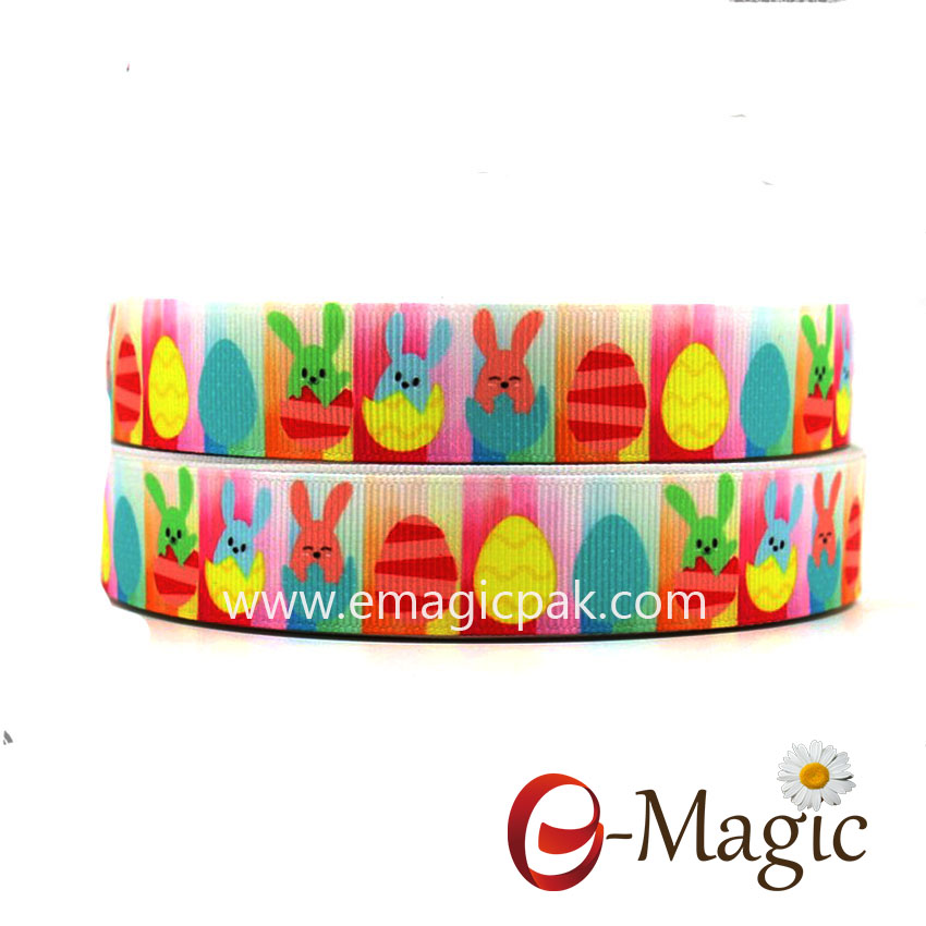 Easter-03 fashion happy easter customized printed grosgrain ribbon 