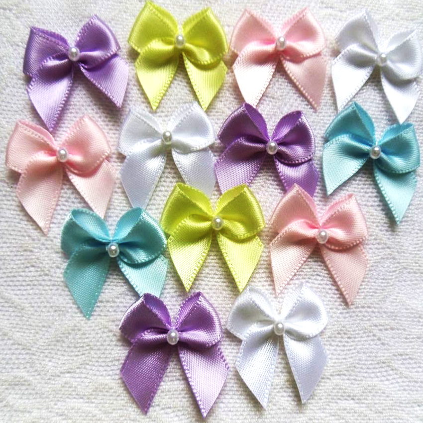 MRB-009 Lingerie accessories mini ribbon bows with pearl