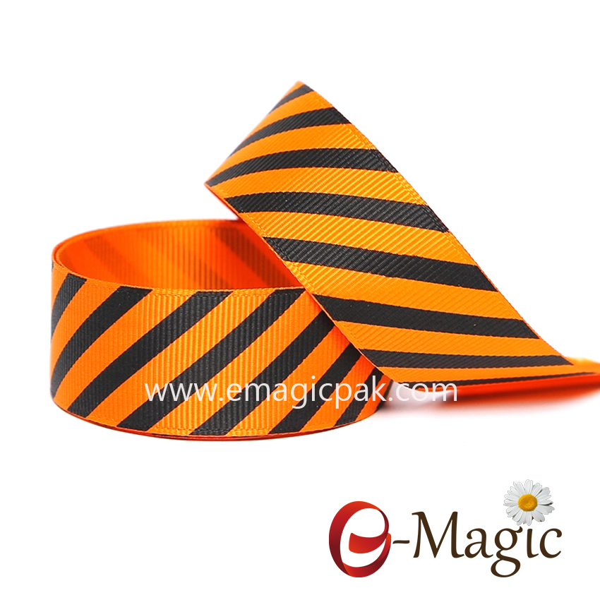 Halloween-05 Wholesale custom logo Halloween printed satin ribbon