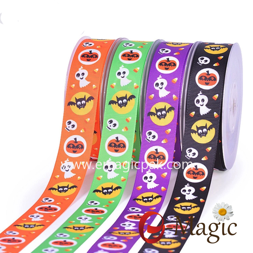 Halloween-06 stocked sale festival gift packing grosgrain Halloween ribbon