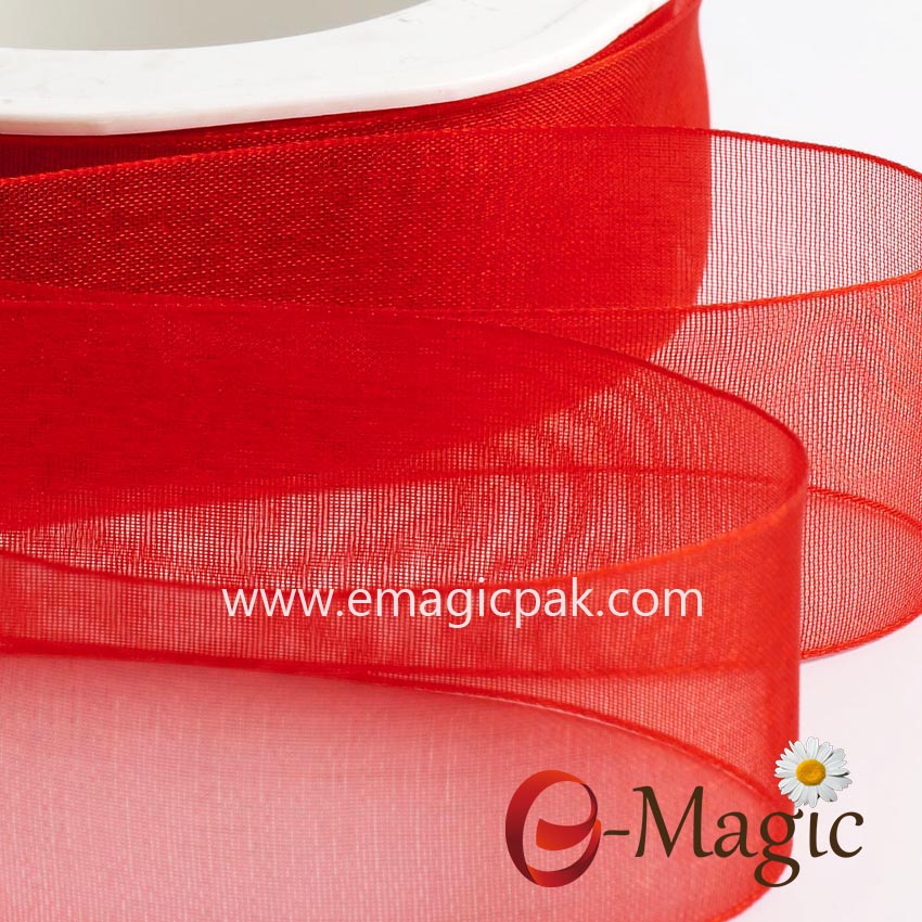 OR2-038 Red-Organza-Ribbon-with-Woven-Edge