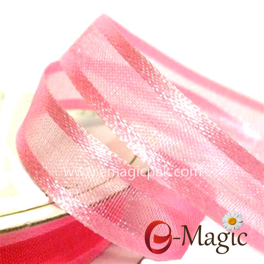 OR3-025 Gold color gift packaging organza sheer ribbon wholesale