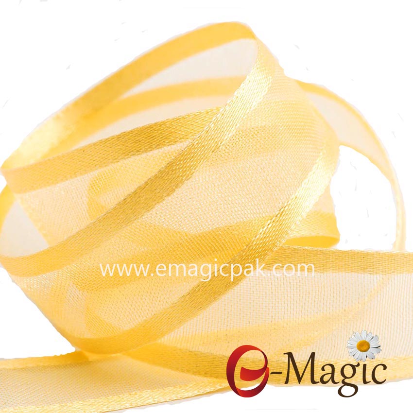 OR3-025 Gold-Satin-Edge-Organza-Ribbon