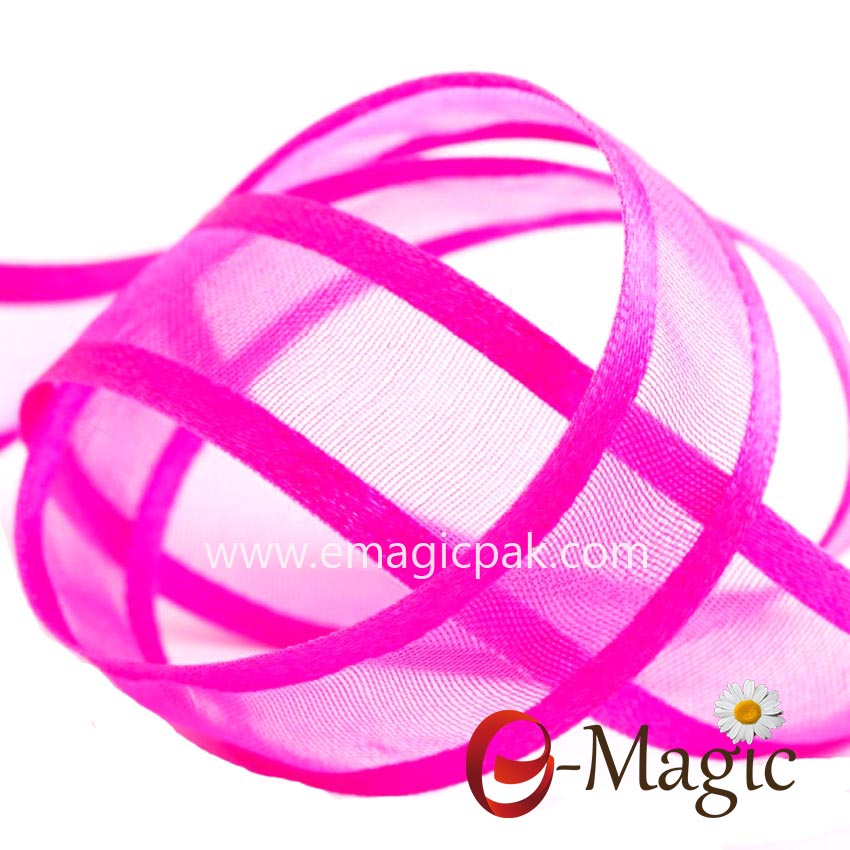 OR3-025 Hot-Pink-Satin-Edge-Organza-Ribbon