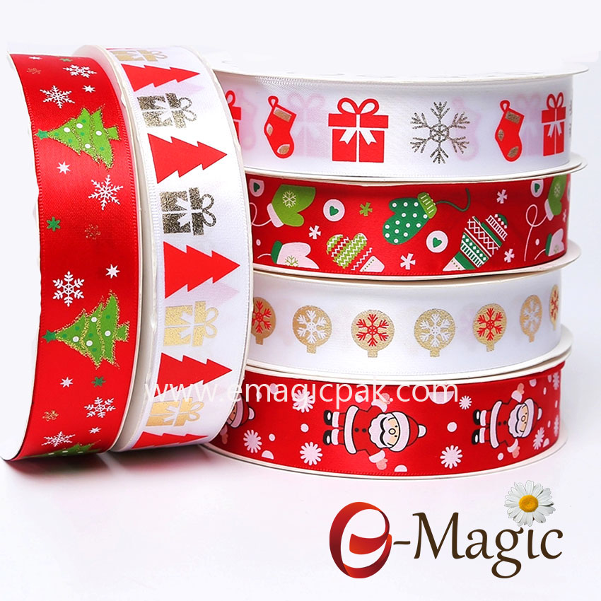 Christmas-03 Hot sell best quality gift design character printed christmas ribbon