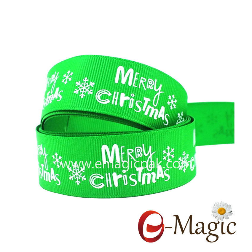 Christmas-06 logo Printed Christmas Satin Ribbons