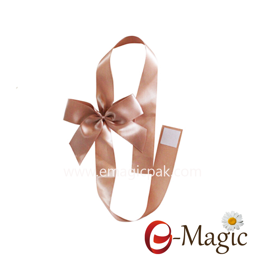 PB-035 Custom-Gold-pre-tied-Satin-Ribbon-Bow