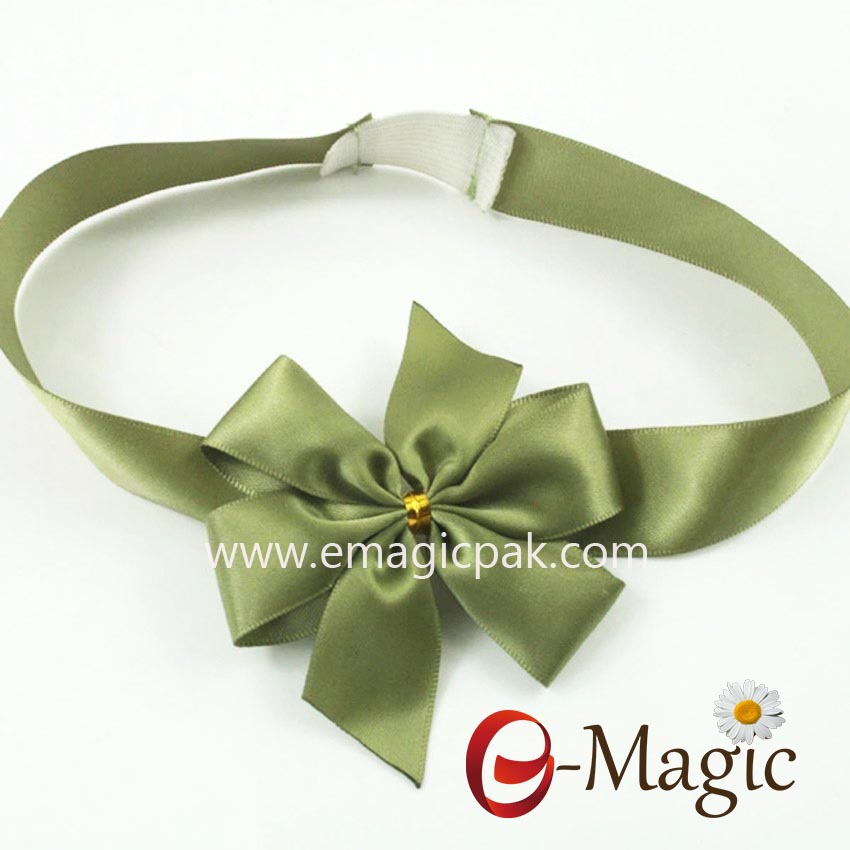 PB-027 High quality handmade gift ribbon bow with elastic loop