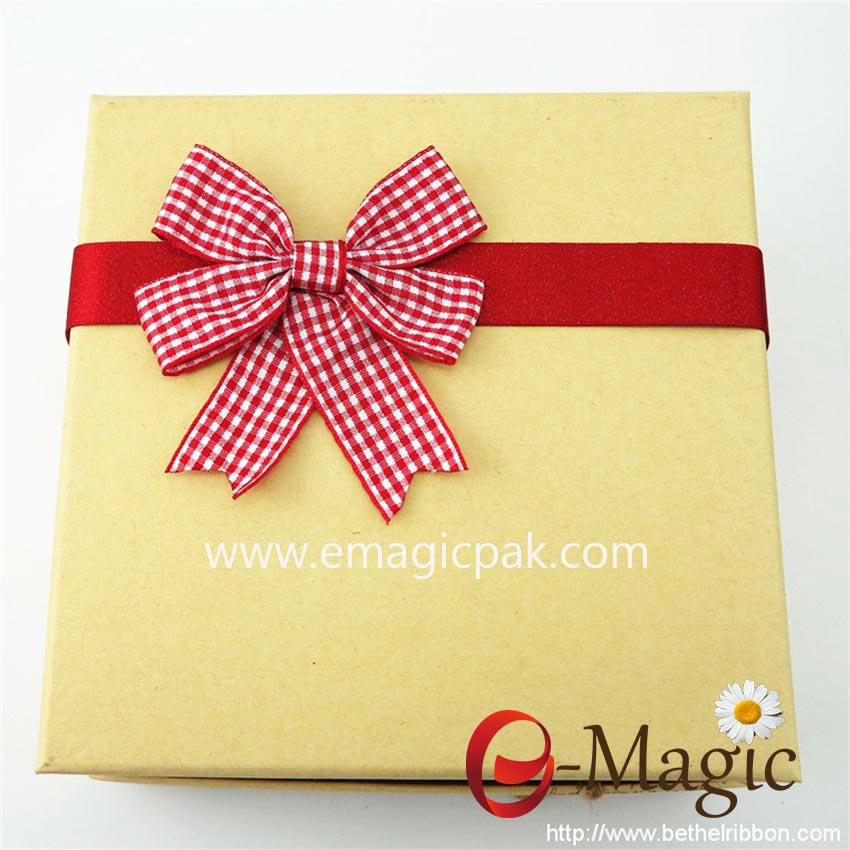 PB-002 red-checked-ribbon-bow-