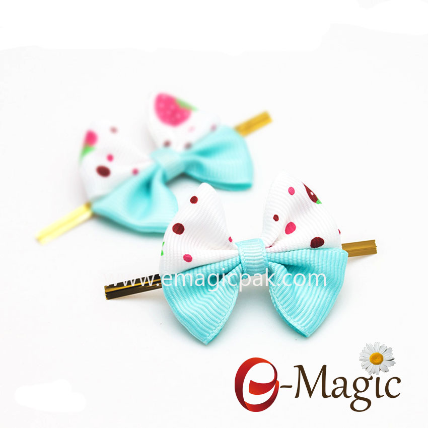 RB-037 Wholesale custom colorful delicate gift ribbon bow with wire twist tie