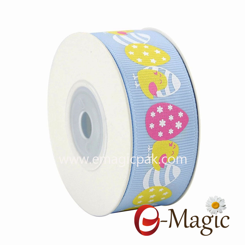 Easter-01 2018 New Arrival Wholesale Custom High Quality Easter Printed Grosgrain Ribbon