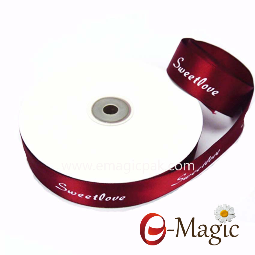 PR-016 satin ribbon with logo print 