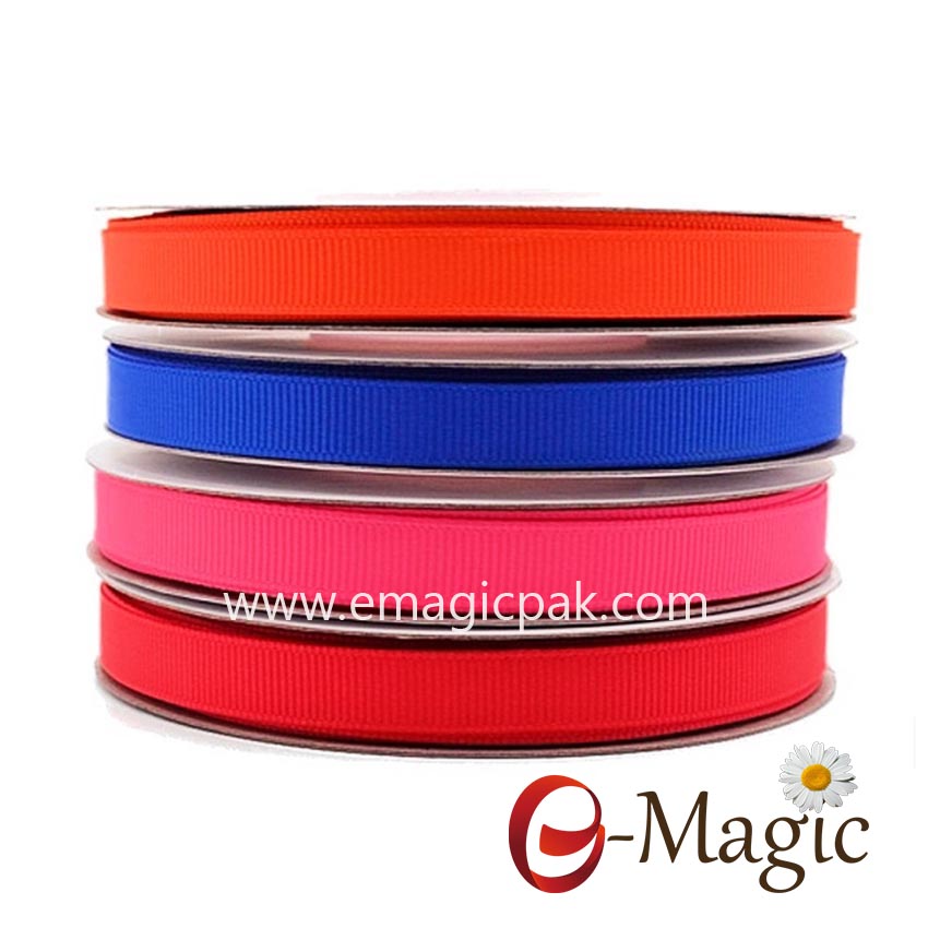 GR1-009 Polyester solid color grosgrain ribbons for package