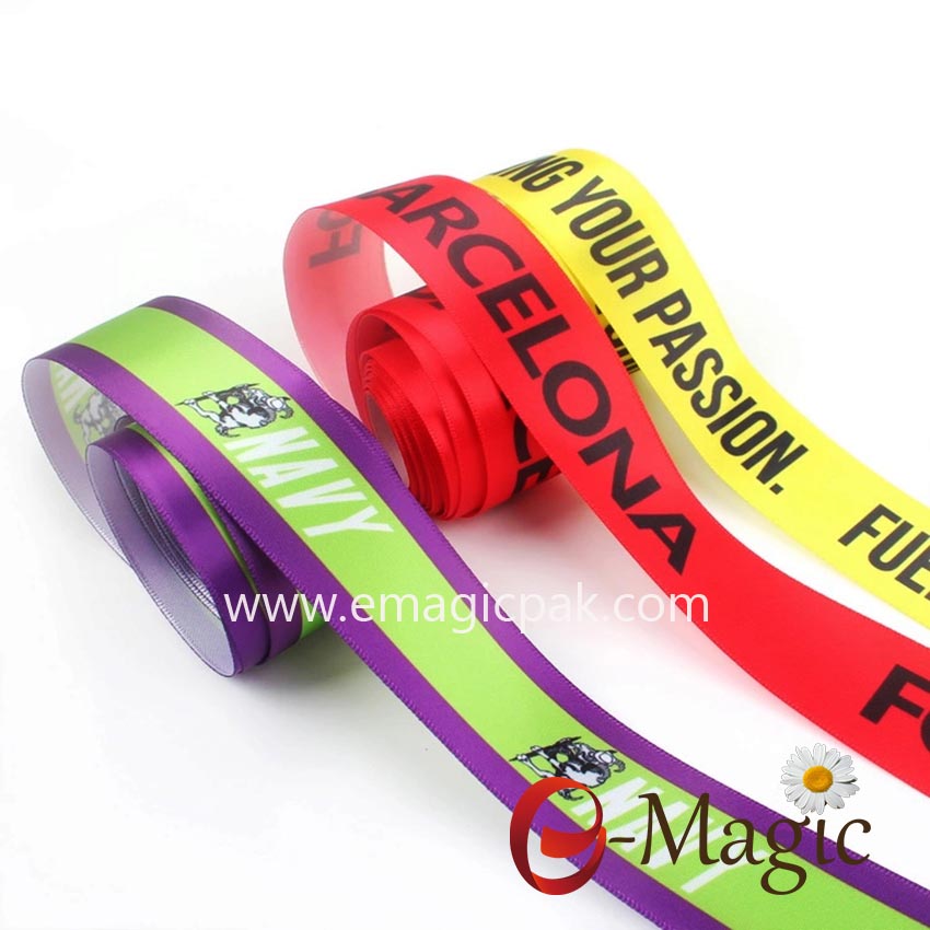 PR-025 Quality guarantee custom 1 inch 100% polyester printed satin ribbon