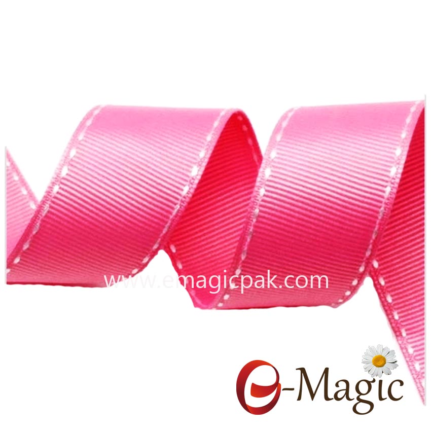 SRT-038 Wholesale high quality gold 38MM Side Stitch Grosgrain Ribbon