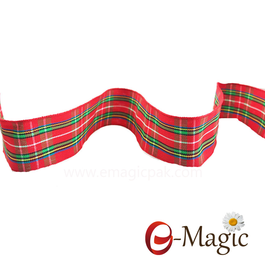 25MM christmas plaid ribbon wholesale