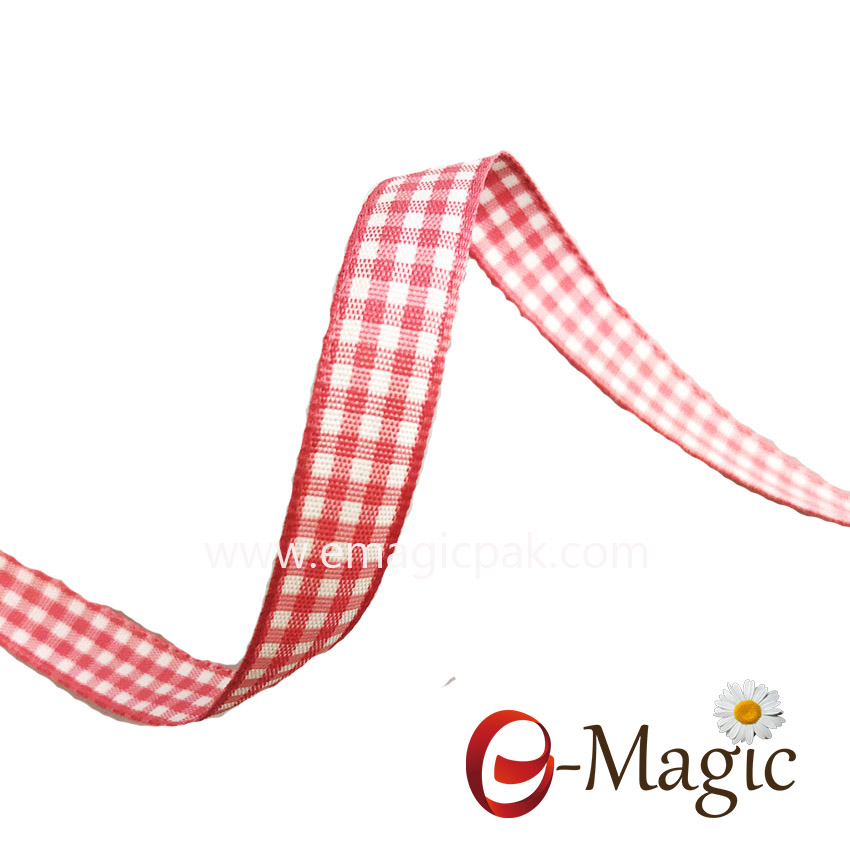 10mm whlesale plaid ribbon for packing