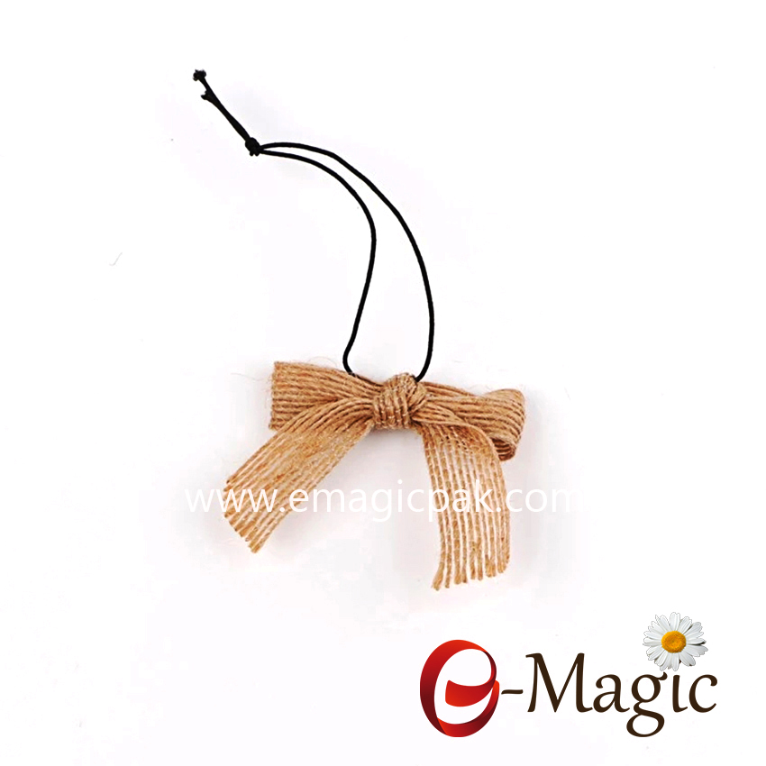 BR-03 New Design Natural Jute Burlap Ribbon Bows for christmas gift