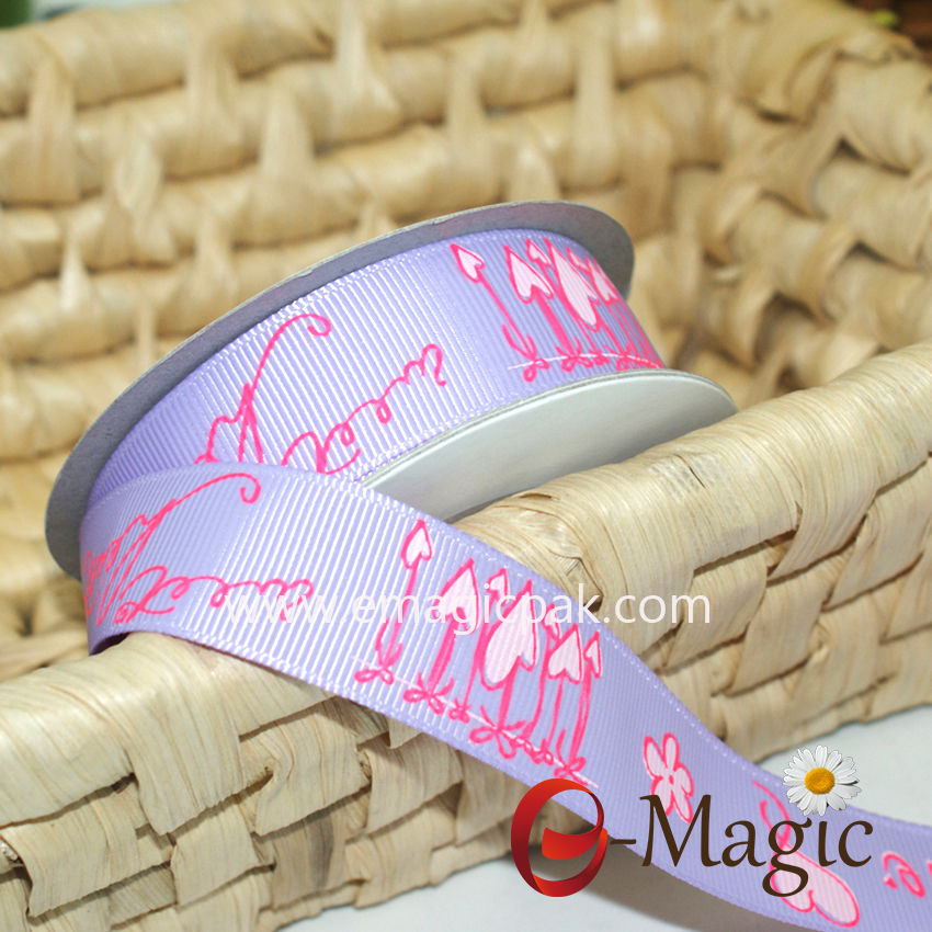 Valentines-07 Wholesale Custom Gift Decorative Cute Printed Grosgrain Ribbon