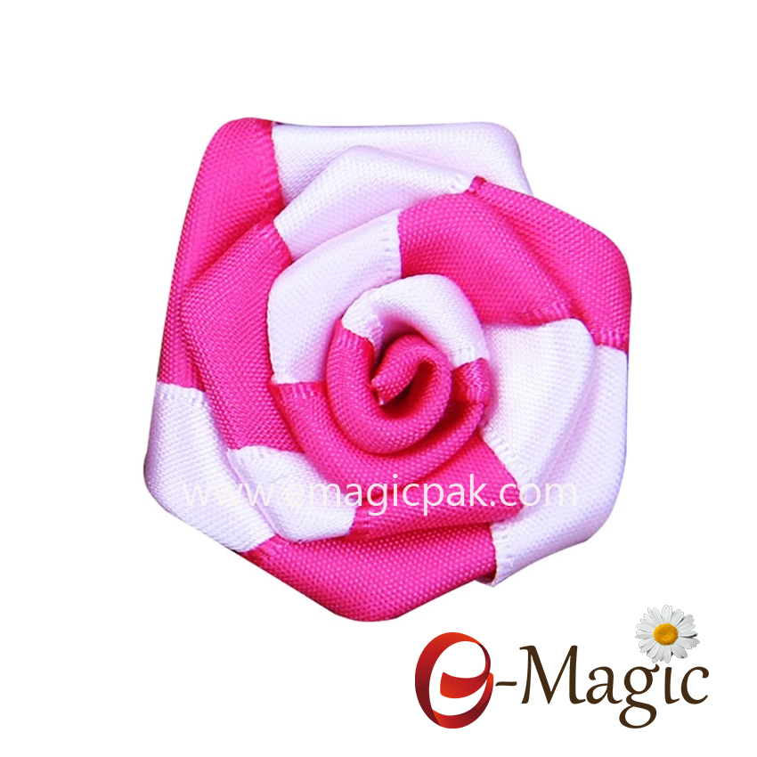 MRB-011 New Arrival polyester satin ribbon decorative flowers artificial mini roses