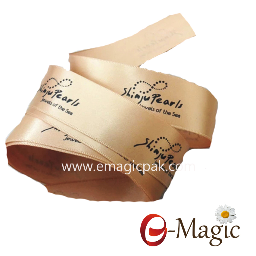 PR-016 Satin ribbon with logo for chocolate gift