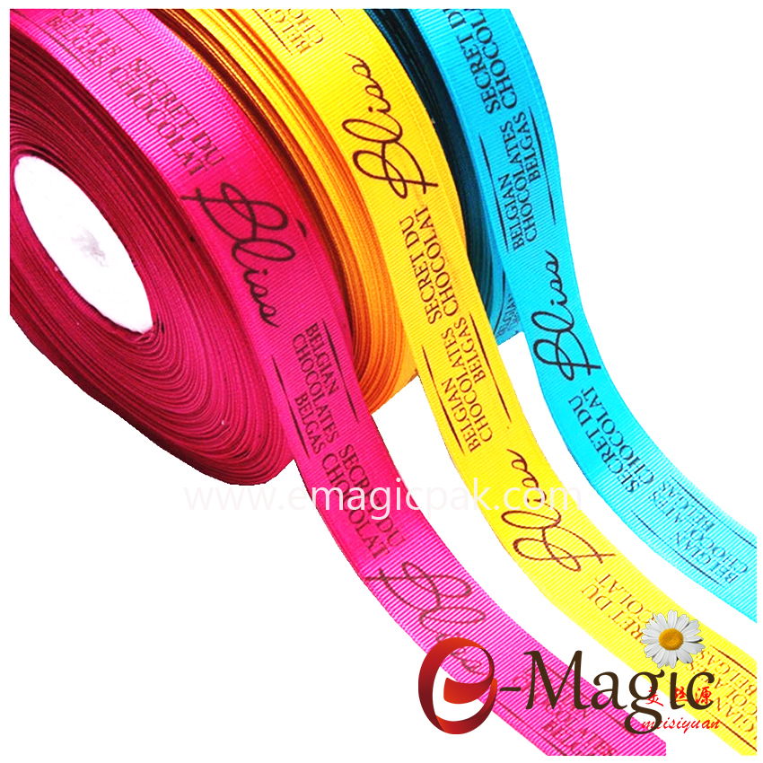 PR-016 grosgrain ribbon print special logo