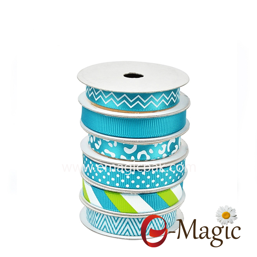 Retail Package-016 High end home decorative free logo printed gift ribbon set