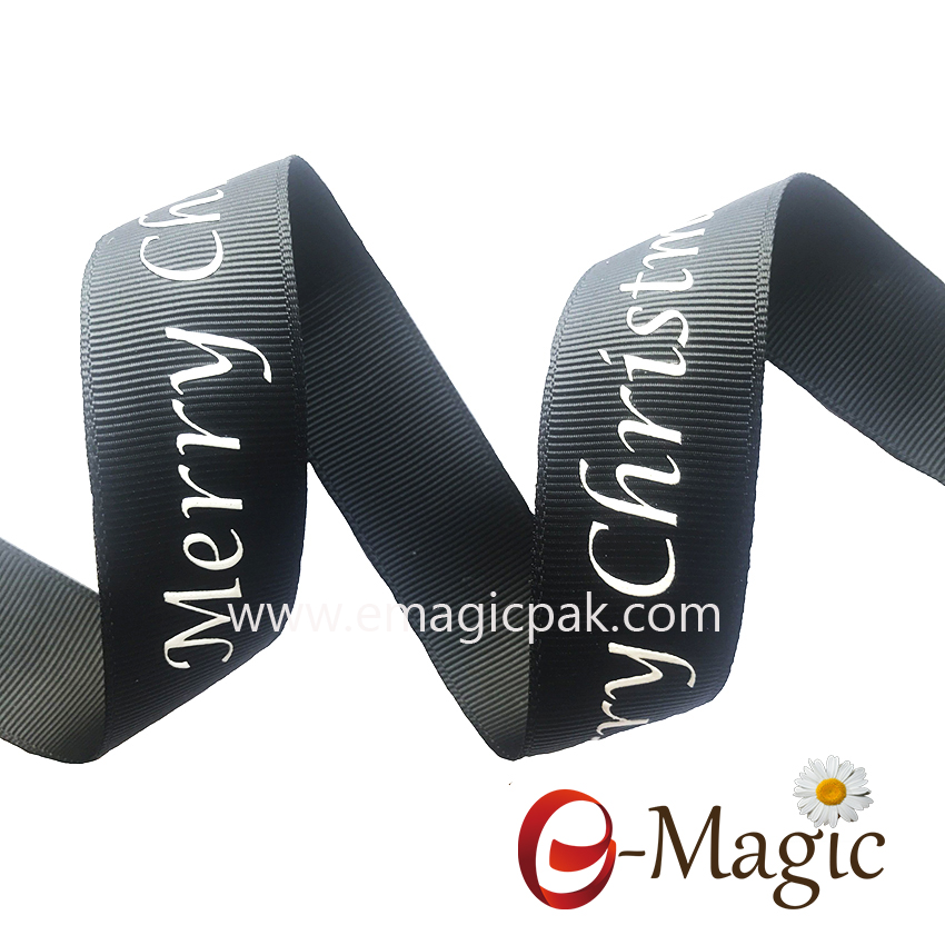 PR-025 silicone printing wholesale grosgrain ribbon