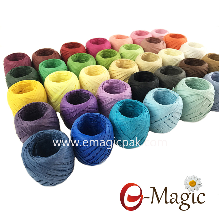 wholesale 30m per roll Colorful Twisted Paper Raffia Ribbons