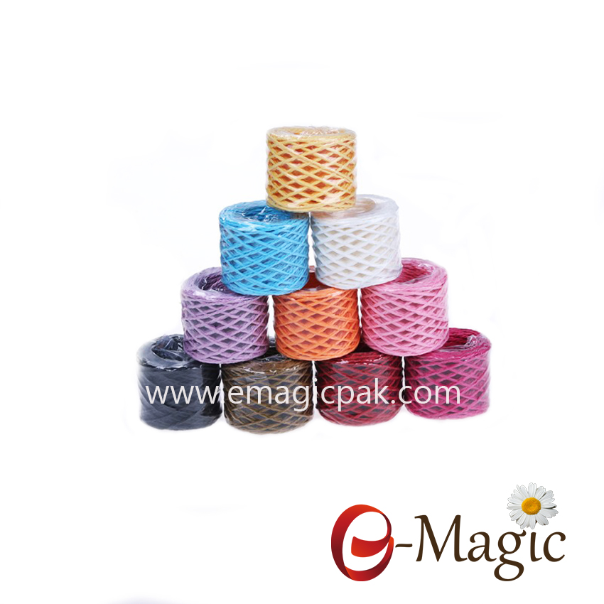 2mm Colorful Twisted Paper Raffia Ribbons