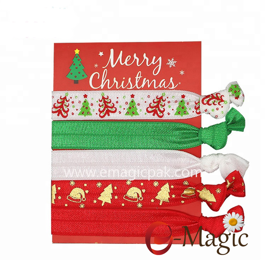 HBT-07 SALE Christmas Stocking Stuffer Elastic Hair Ties