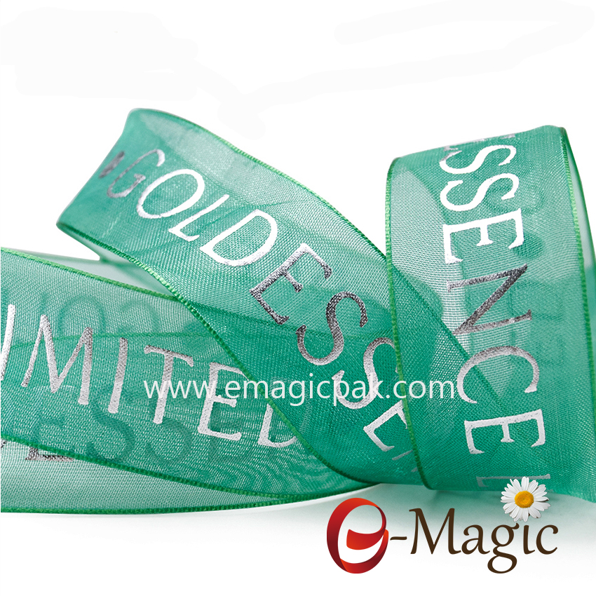 PR-025 Nylon Organza ribbon with logo 