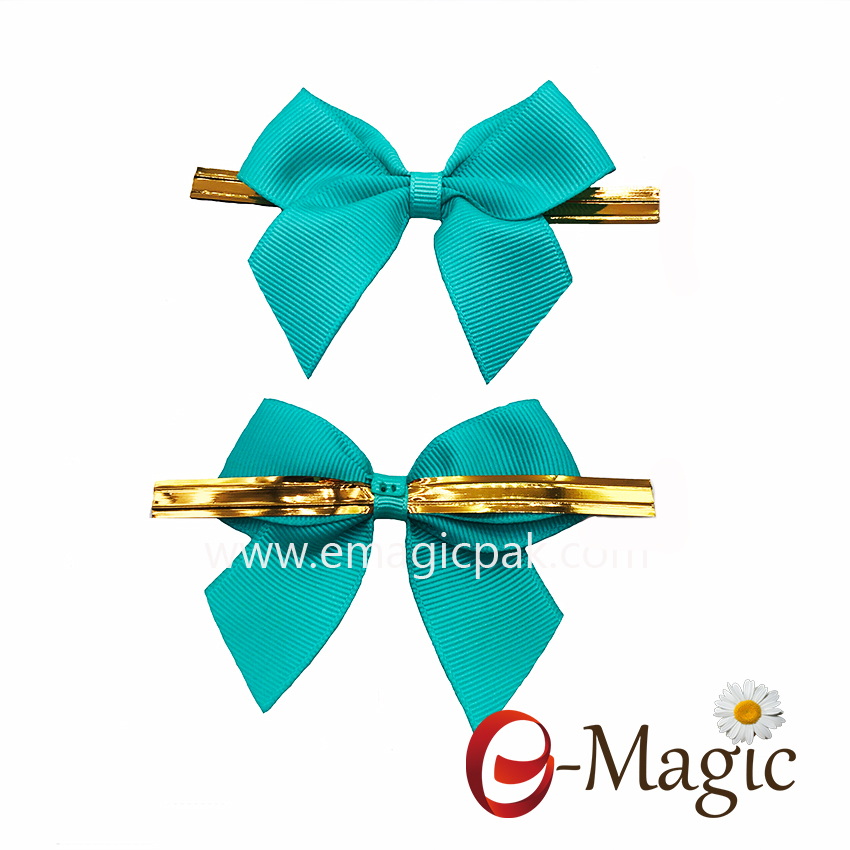 RB-052 candy bows ribbon with gold clip