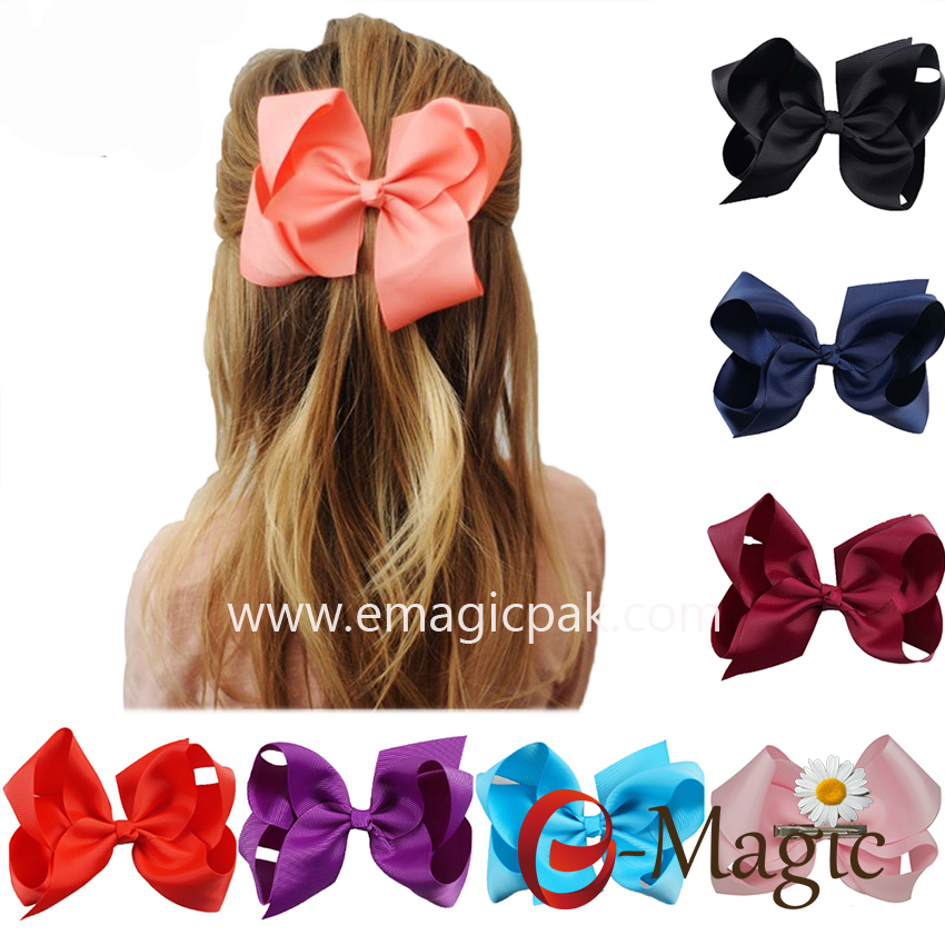 HB-026 colorful high quality hair bow with clip for hair decoration