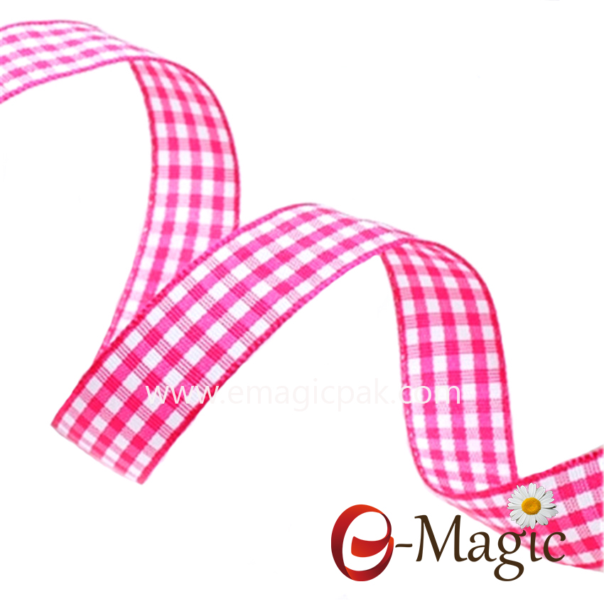 PR-016 Fashion Custom Christmas Plaid Plain Ribbon For Gift Wrapping