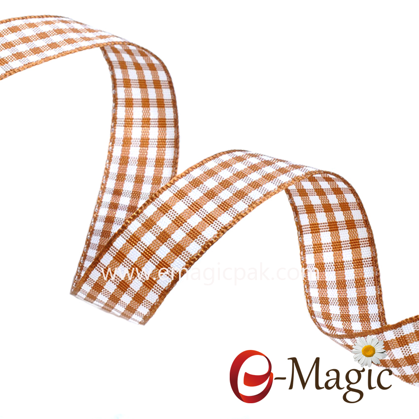 PR-016 factory stocked wholesale 9 sizes fashion grid gingham plaid ribbon