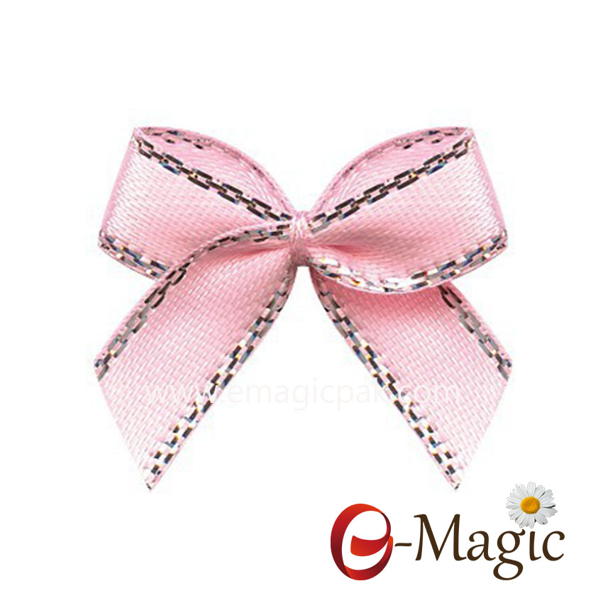 MRB-026 Colorful solid satin packing pre tie bows for gift