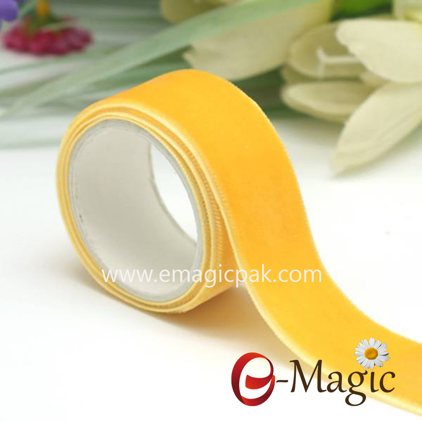 VR10000-025 wholesale 2.5cm wide none elastic double faced blue velvet tape ribbon