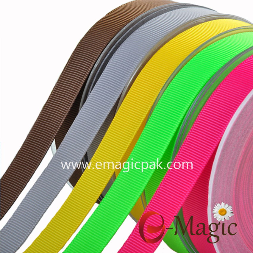 GR1-016 factory 196 colors polyester solid color grosgrain ribbon