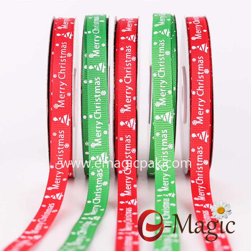 Christmas-022   10mm cake christmas printed decorative ribbon
