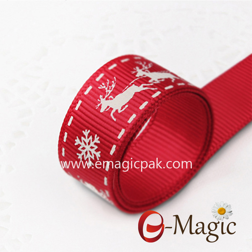 Christmas-020  2018 New arrival Merry Christmas grosgrain ribbon holiday gift ribbon